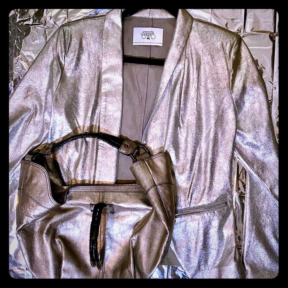 Silver Leather and Bullet Bag